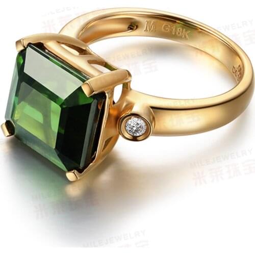 Hot Fashion Jewelry Size 6/7/8/9 Womens Yellow Gold Color Green Crystal Rings Wedding Party Gift R008