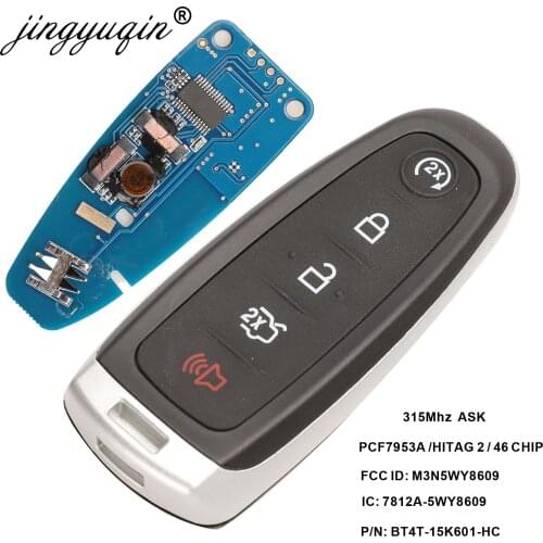 Jingyuqin Smart Remote Key Fob M3N5WY8609 315Mhz ID46 For Ford Edge Escape Explore Expedition Flex Focus Taurus Car Keyless