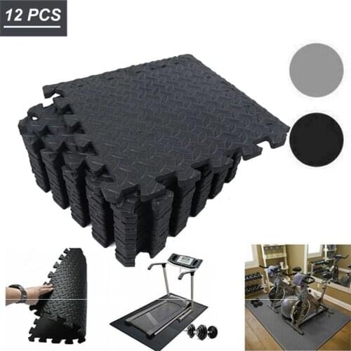 12PC 30*30cm Home Gym Mat EVA Leaf Grain Sport Protection Floor Mat Yoga Fitness Non-Slip Splicing Rug Thicken Shock RoomWorkout