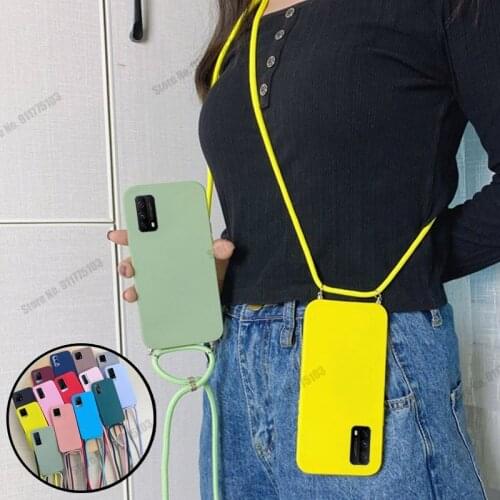 Crossbody Lanyard Strap Rope Cord Cover For Vivo IQOO NEO 5 3 Soft TPU Silicone Protective Cover For IQOO U1X U3X Z1X 5 PRO Z3