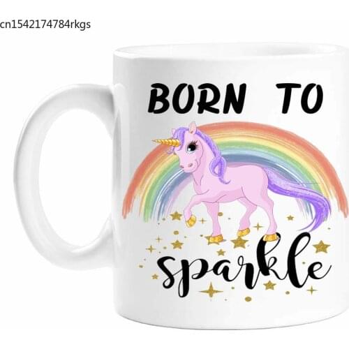 Born To Sparkle Unicorn Mug Coffee Mugs 11oz Gift