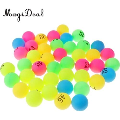 MagiDeal 50 Pieces Assorted Color PP Material Table Tennis Balls 40mm Number 1 - 50