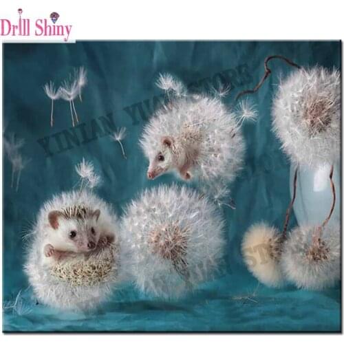 Hedgehog dandelion DIY 5D Diamond Mosaic Diamond Painting Cross Stitch Kit Diamonds Embroidery Square Drill Home art decoration