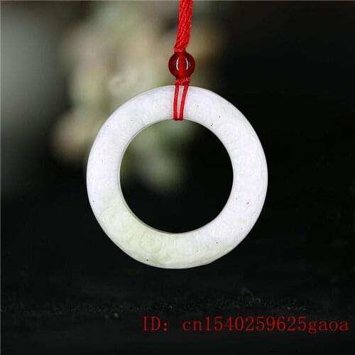 Jade Buddhism Pendant Necklace Chinese Gifts Jewelry Green Double-sided Amulet Natural Carved Charm Fashion