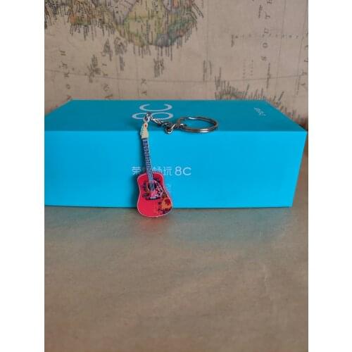 New Classic Musical instrument Chitarra Guitar Guitare Model Figure Toy Bag Key Chain