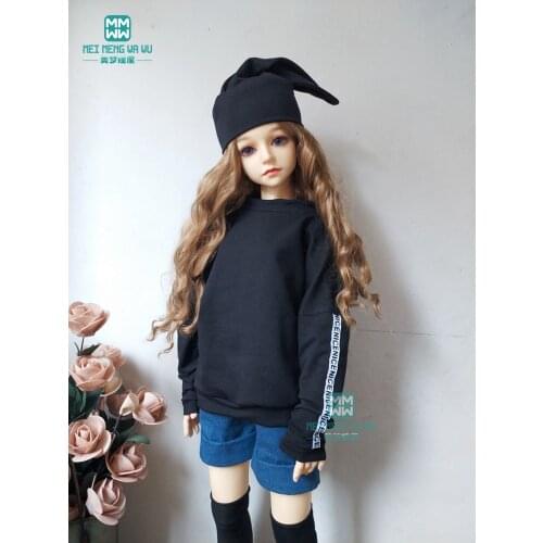 BJD doll clothes for 1/3 BJD SD DD doll fashion casual sweatshirt and denim shorts skirt