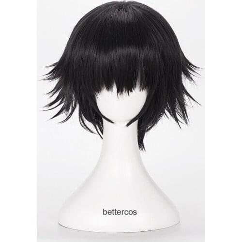 Mary Lady Cosplay Wig Short Black Styled Heat Resistant Synthetic Hair Wig + Wig Cap