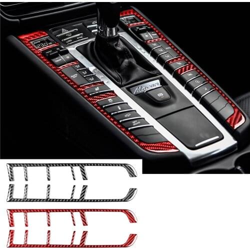 Fit For Porsche Macan 2014-2021 Real Carbon Fiber Interior Gear Shift Box Panel Cover Decoration Trim Car Accessories