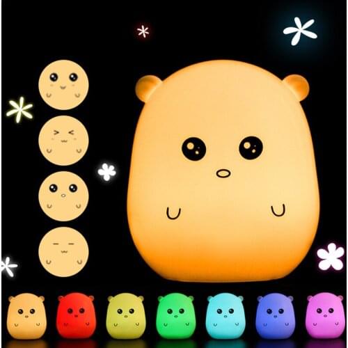 Multi-color Induction Desk Lamp Creative Cartoon Animal LED Night Lights USB Charging Lamp Bedroom Urinate Lamp Kids Funny Gift