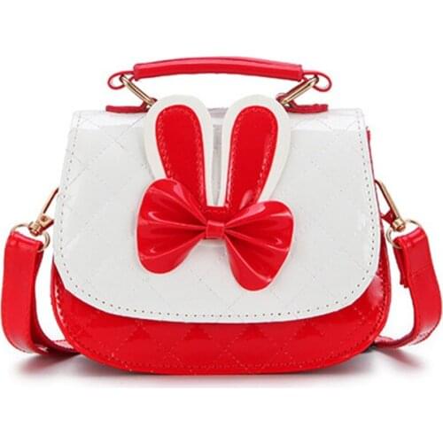 New Style Bow Rabbit Luxury PU Handbag Cute Princess Childrens Bag Single Shoulder Messenger Bag For Girls Designer