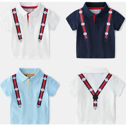 Baby Boys Clothes White Shirt Short Sleeve Shirts For Boys Polo Shirt For Children School Clothes 2-6y