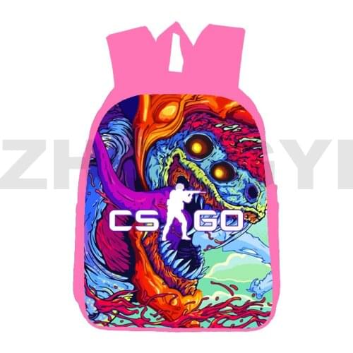 3D Shooting Games Counter Strike Backpack Teenagers Pink Anime CSGO Bag Schoolbag Cartoon 12/16 Inch Cs Go Bookbag Children