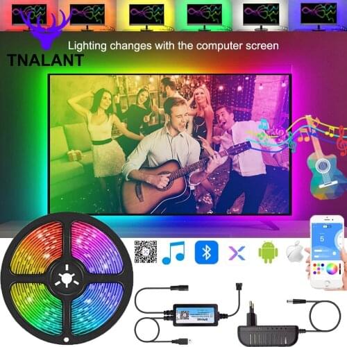 Led Strip Light Bluetooth Music Control DIY Ambient TV Computer Dream Screen Backlight Addressable WS2812B DC5V