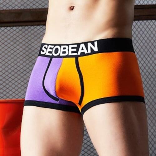 Boxer Shorts Mens cotton Sexy underwear ropa interior hombre Man Intimates Male Color Patchwork underpants calecon homme boxer