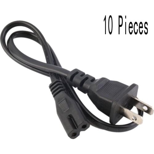 10 Pcs high quality 1.5m Power Cords New AC Power Supply Adapter Cord Cable Connectors 2 pin 2-prong US Plug dropshipping