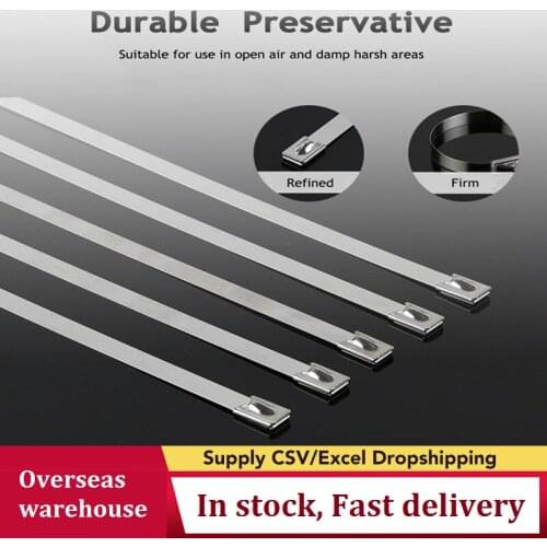 100PCS Multi-Purpose Locking Cable Metal Zip Ties Stainless Steel Cable twist Ties Locking Metal Zip-Exhaust Wrap Coated