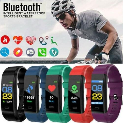 115 Plus Bluetooth Smart Bracelet Wristband Sport Watch Heart Rate Blood Pressure Monitor Activity Tracker Wrist Band 3E31
