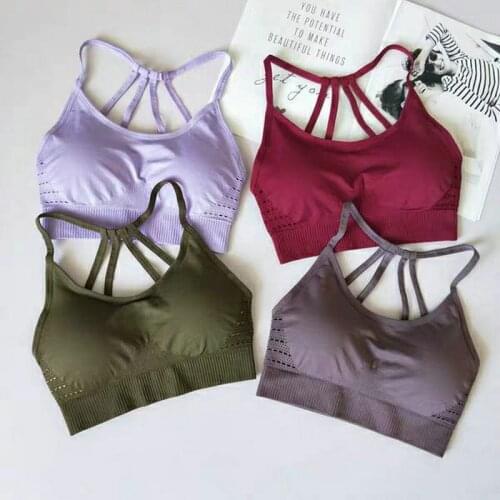 21 Colors Seamless Sports Bra Women Gym Back Cross Strappy Fitness Women Sports Bras Gym Active Wear Yoga Bras For Running Tops