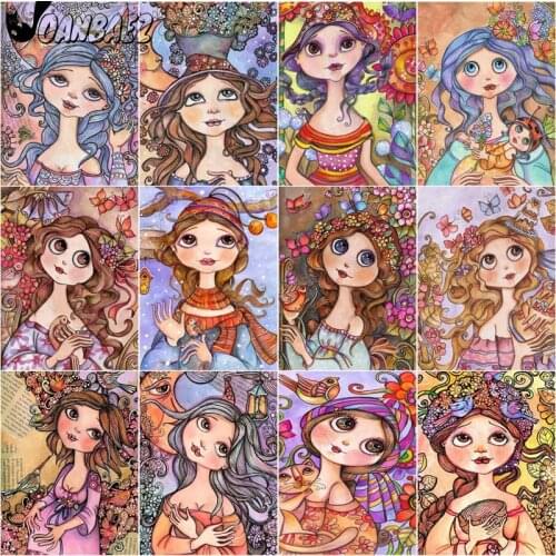 Graffiti Diamond Painting Cartoon Girl 5D Diy Hand-Inlaid Cross-Stitch Embroidery Mosaic Kit Wall Decoration Craft Gift Design