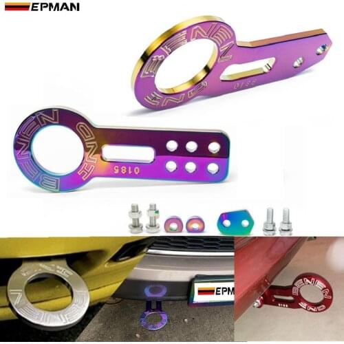 Anodized Universal Front+Rear Tow Hook Billet Aluminum Towing Kit For Jdm Racing EP-TH0185