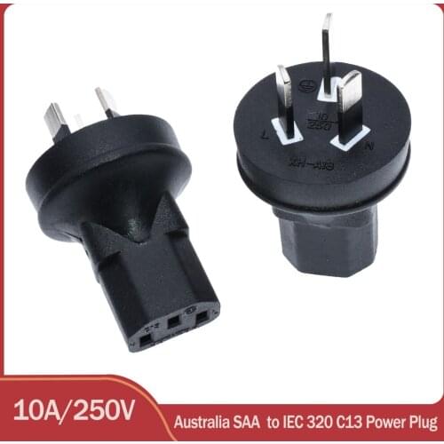 AU TO IEC320 C13 AC power pulg,Australia Standards 3-prong male pulg to C13 PUD/UPS female Power converter,10A/250V