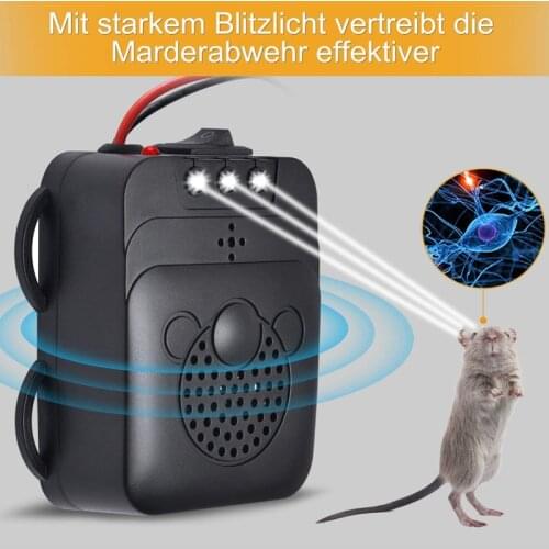 12V Car Under Hood Pest Repeller Vehicle Rodent Repellent Automobile Ultrasonic Rat Deterrent Control Trap With LED Flashlight