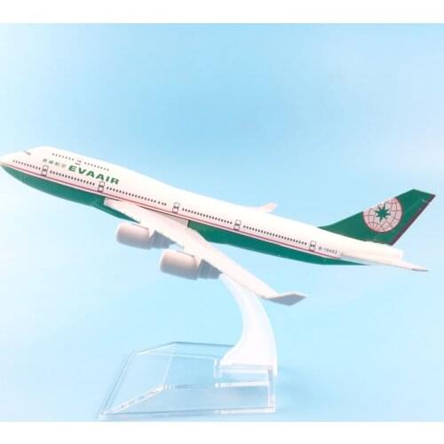 FREE SHIPPING 16CM 747 EVA AIR METAL ALLOY MODEL PLANE AIRCRAFT MODEL TOY AIRPLANE BIRTHDAY GIFT
