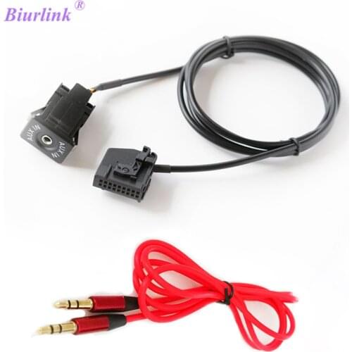 Biurlink Car Audio AUX-In Switch AUX Cable Adapter 18Pin Plug for VW Audi MFD2 RNS2