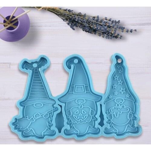 Halloween Gnomish Keychain Epoxy Resin Mold Dwarf Doll Pendant Silicone Mould DIY Crafts Jewelry Necklace Casting Mold