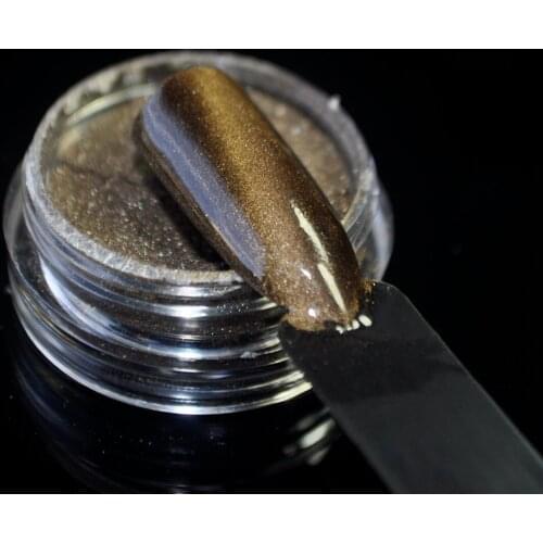 Bronze Chameleon Cat Eyes 3D Nail Art Powder Mirror Glitter Shimmer Magnetic Acrylic Nail Galaxy Glitter Powder D8076