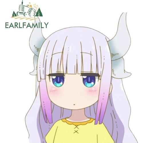 EARLFAMILY 13cm x 11.3cm for Kanna Kamui Car Stickers Sunscreen Simple Decals Cute Scratch-Proof Motorcycle Decor Car Styling