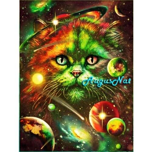 Cats diamond painting full round animals wall art outerspace diamond dotz scenery diamont draw stickers paint with diamonds gift