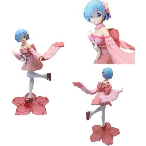 1/6 22cm Rem Pink Sakura Kimono Sex Girl RE Starting Life in Different World From Zero Figure Temptation Anime Adult Game Toy