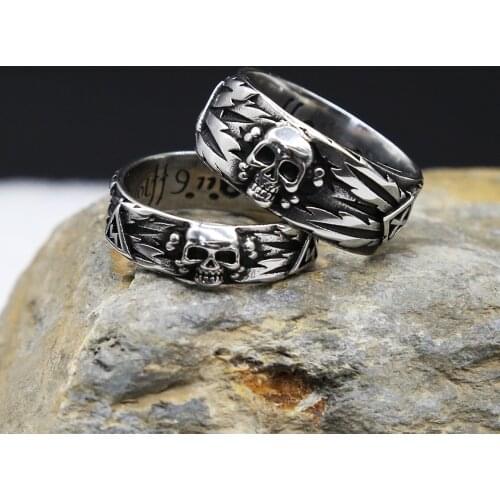 Gothic Skull Couple Ring For Men Stainless Steel Biker Skull Mens Ring Punk Hip Hop Hippie Men And Women Fashion Jewelry Gift