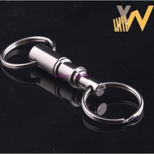 By dhl 200pcs Outdoor Tactical Backpack Key Ring Carabiner Climbing Double Key Ring Locking Hanging Padlock Keychain