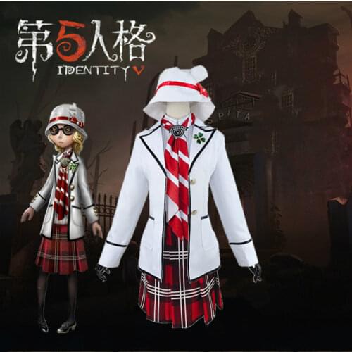 Hot Game Anime Identity V Cos Helena Adams Cosplay Costume Spring Outing Female Uniforms Sets Clothing+sock+hat+brooch+glasses
