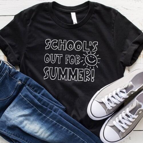 Schools Out for Summer T-shirts Summer Woman T-shirt Harajuku Tee Ulzzang Kawaii Clothes Tees Casual Regular Tshirts Drop Ship