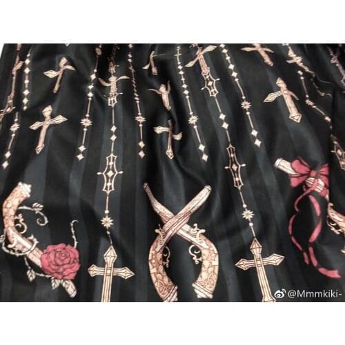 100*140cm rose Firearms Slub linen fabric Sewing Fabric DIY Handmade Material Patchwork curtain Cosplay lolita dress