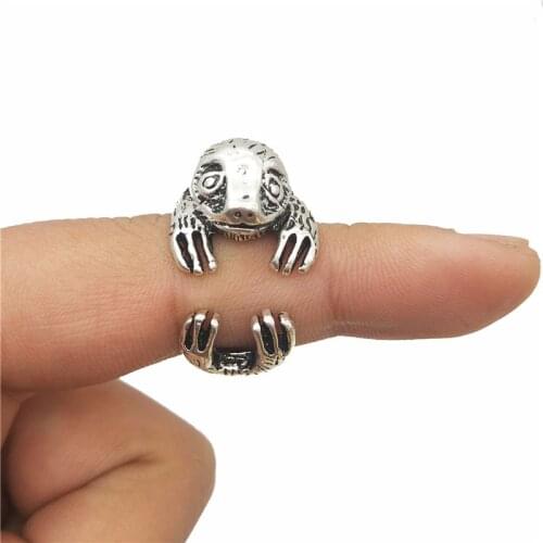Trendy 3D Animal Open Ring Vintage Bradypus Ring Cute Retro Sloth Ring For Women Men Gift Jewellery Christmas Jewelery Punk