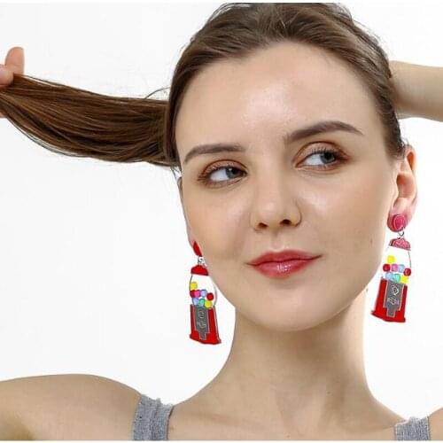 Fashion Big Stud New Funny Asymmetric 2019 Earrings Enamel Fried Egg Earrings For Women Jewelry oorbellen Drop Dangle Earrings