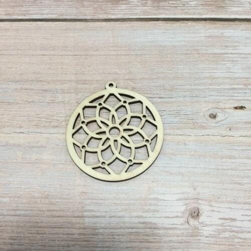 Set of 30 laser cut wood flower earrings blank