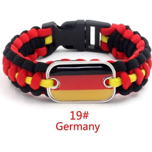 Wholesale Mix Styles Flag Umbrella Rope Woven Regulating Outdoor Climbing Rope Bracelet