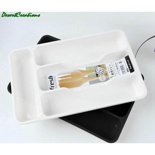 Cutlery Organizer Box Kitchen Drawer Organizer Separation Finishing Storage Box Eco-Friendly PP Kitchen Spoon Knife Cutlery Tray