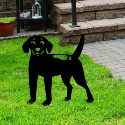 Giftable Yard Art Dog Pup Stake Animal Silhouette Garden Decorations Suitable For Courtyards Backyards Lawns