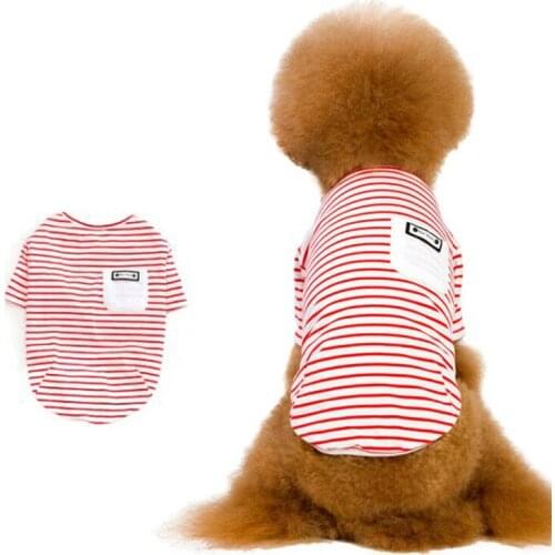 Stripe checked pet dog clothes AND Two-legged cotton clothes for Teddy dog