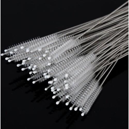 DHL 17.5cm Straw brush bottle Cleaners Stainless steel Cleaning Brush nylon brush Drinking Pipe Cleaners LX5654