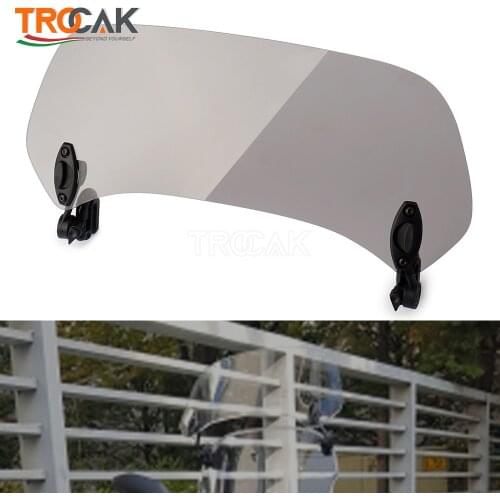 2 colors Universal Motorcycle Windscreen Extension Plastic Spoiler Add-On Air deflector Adjustable Aerofoil