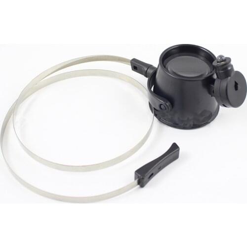 Hands-Free Wearing Magnifier Acrylic Lens Watch Repair Head-mounted Magnifiers 15X Magnifying Tools Welder Metal Ring Loupe