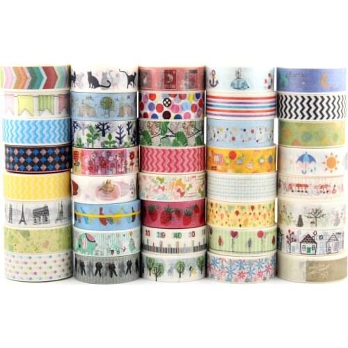 On sale Randomly Mix 30 rolls washi tape set petal Animal Flower Paper Japanese Washi tape 15mm*10m Top quality