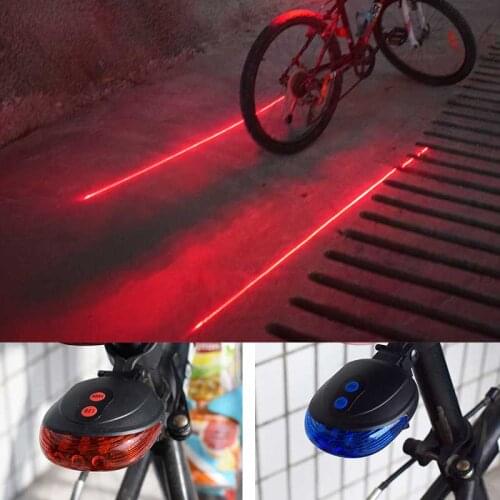 WasaFire LED Bike Taillight 7 Cool Flash Modes Safety Warning Flashlight 5 LED+2 Laser Night Mountain Cycling Rear Tail Light